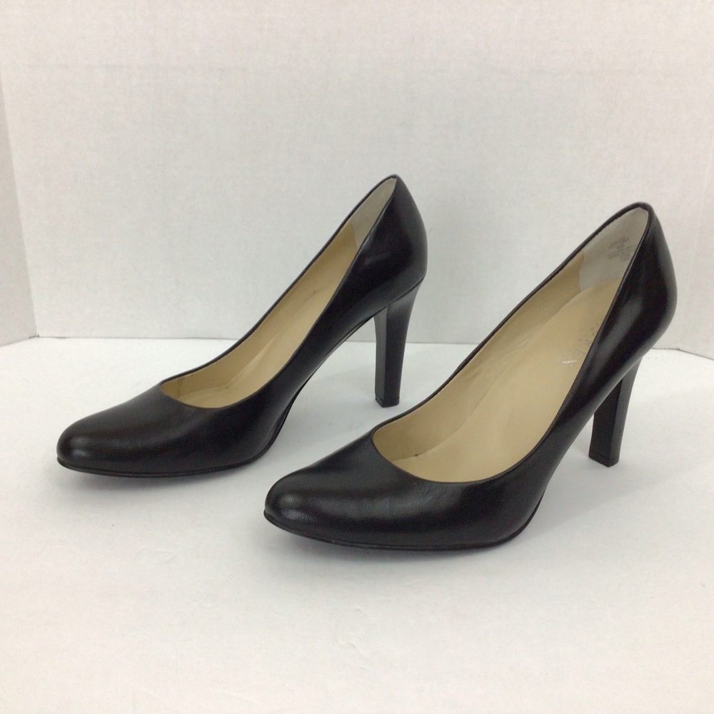 Ralph Lauren Zamora Black Leather Heels, 9B